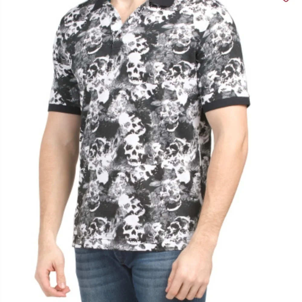 🌻 HOST PICK 🌻 NWT Men's Robert Graham Classic Fit Skull Polo size Large $98 - Picture 1 of 10